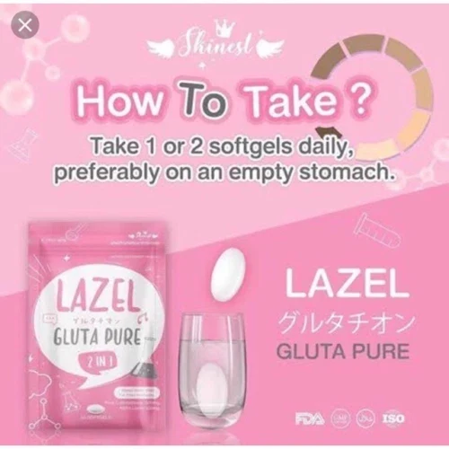 Gluta Lazel Pure Whitening Skin Frozen Collagen Antioxidant Anti Aging 30 Caps thumbnail