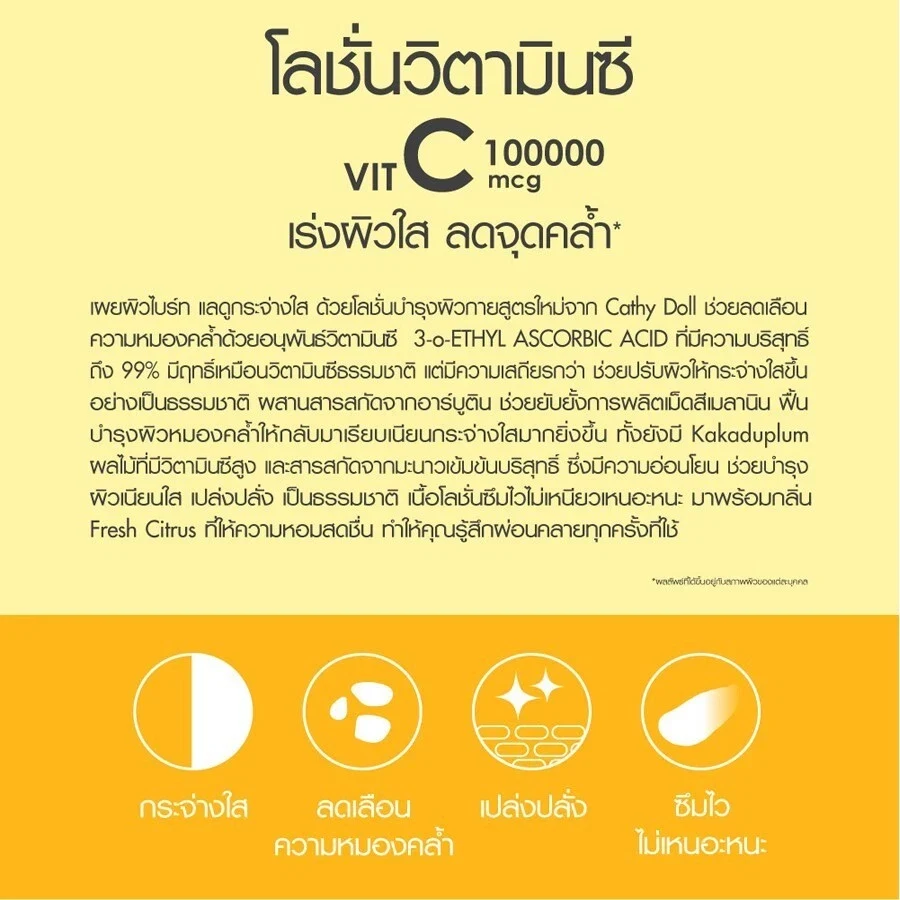 Cathy Doll Whitamin Vitamin C Arbutin Body Lotion Fresh Citrus 150ml thumbnail