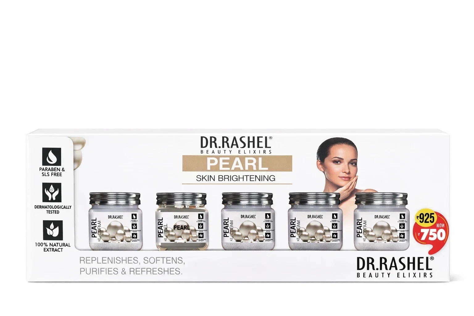 DR.RASHEL Pearl Facial Kit For Glowing Skin Parlour Like Shine at Home 1520g