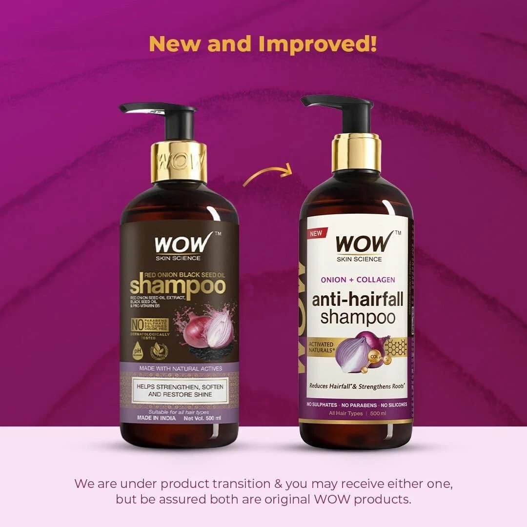 WOW Skin Science Red Onion & Collagen Black Seed Shampoo,Conditioner & Hair Mask thumbnail