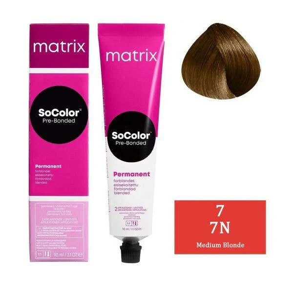 Matrix Socolor Pre-Bonded Permanent Color (7N Medium Blonde) 90ml