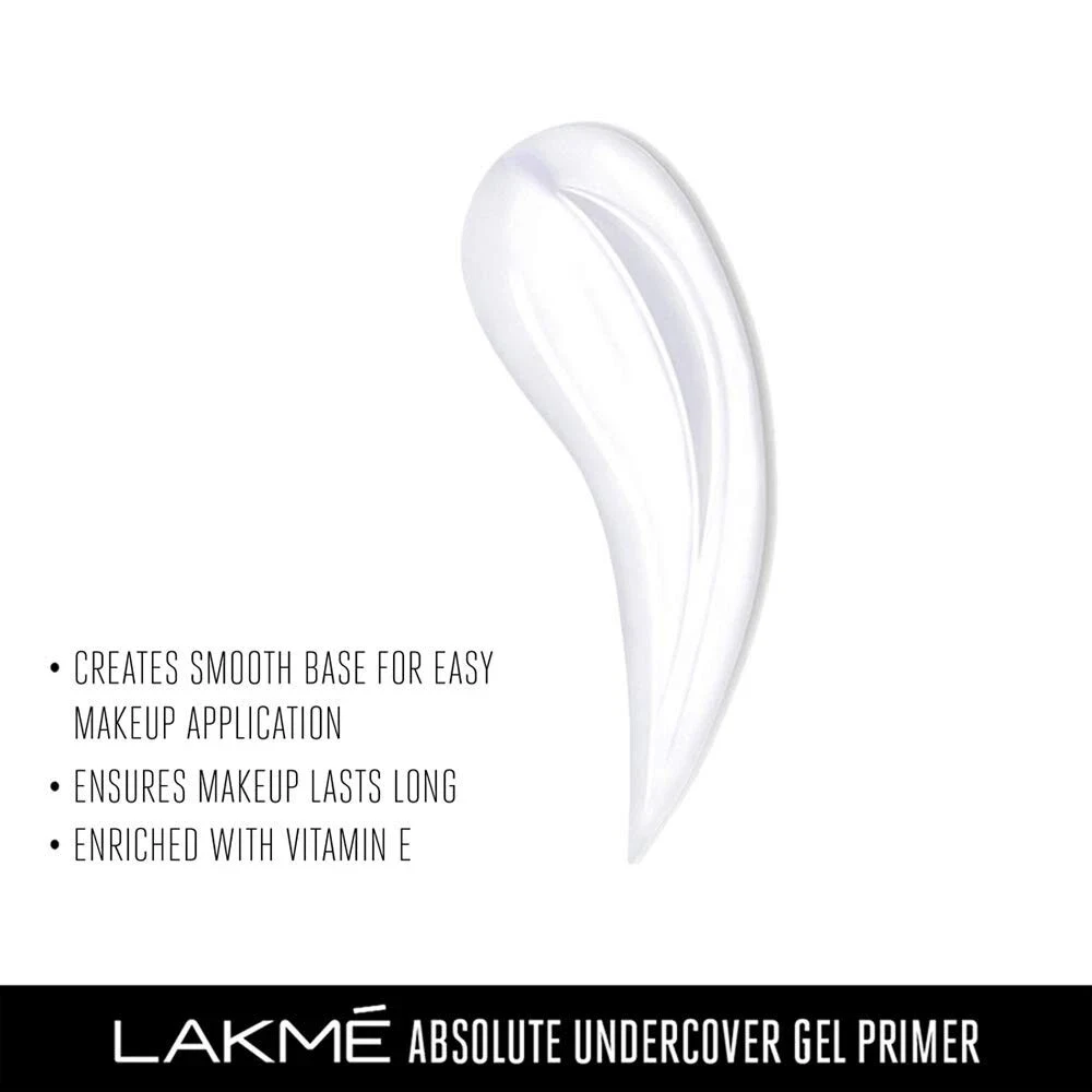 Lakme Absolute Under Cover Gel Face Primer, Transparent Makeup Primer 30gm thumbnail