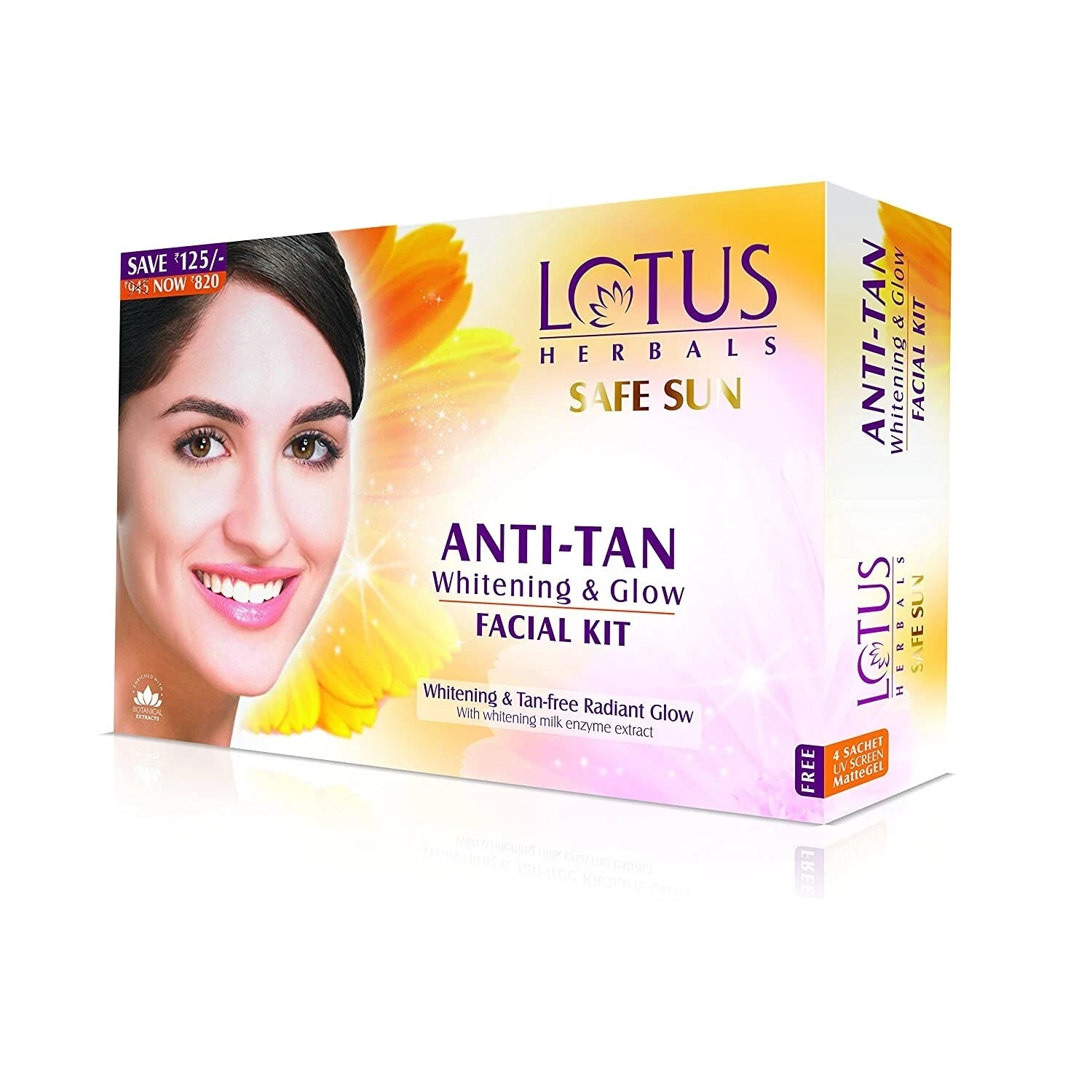 Lotus Herbals Safe Sun Anti Tan Whitening and Glow 4 in 1 Facial Kit thumbnail