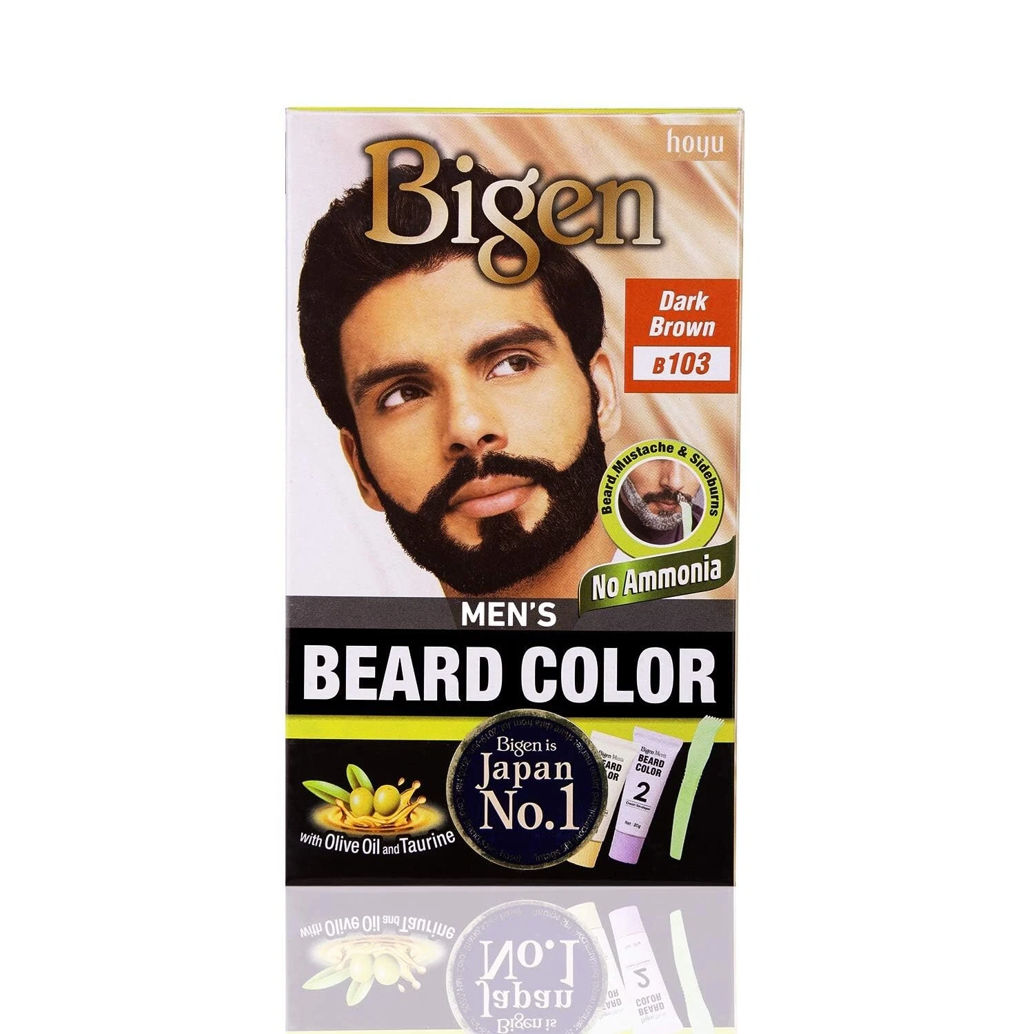Bigen Mens Beard Colour Dark Brown B103 With Aloe Extract And Olive Oil 100g