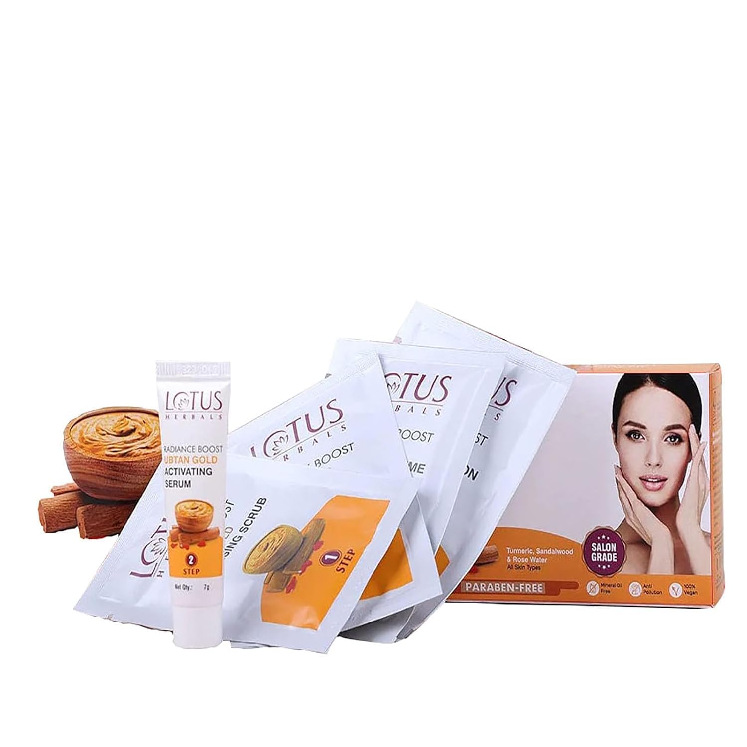 Lotus Herbals Radiance Boost Ubtan 4in1 Facial Kit