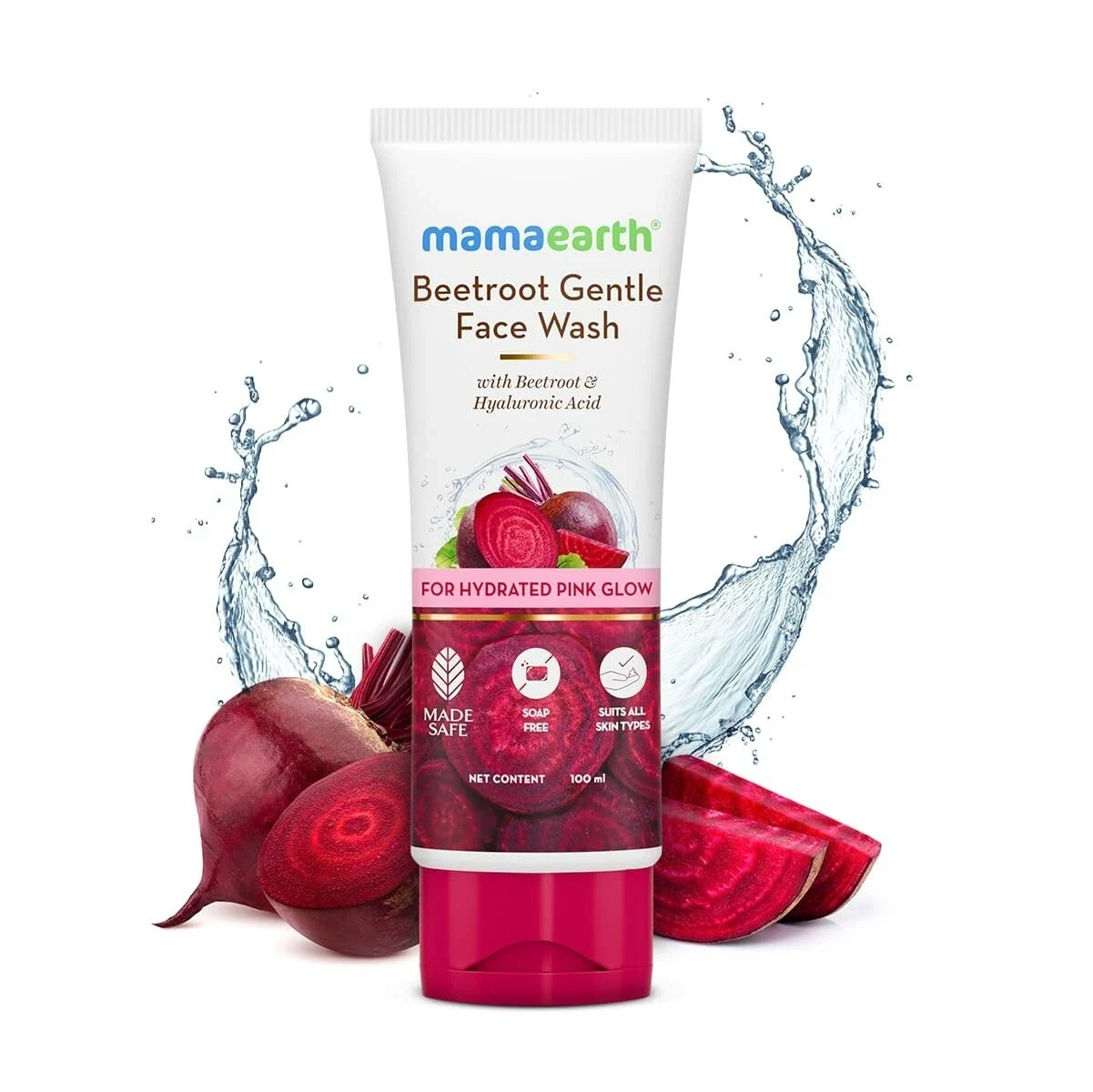 Mamaearth Beetroot Gentle Face Wash & Hyaluronic Acid For Pink Glow 100ml thumbnail