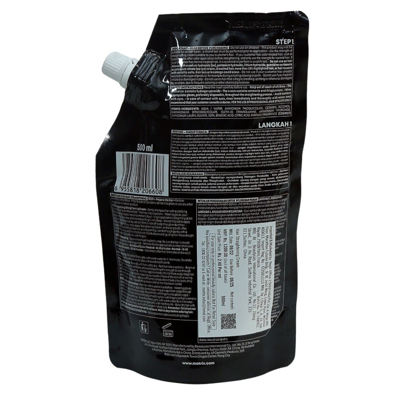 MATRIX Opti. Straightening Cream 500ml for Normal Hair & Neutralizer 500ml thumbnail