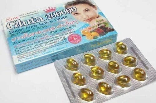 Gluta L-Glutathione 200000mg+Vitamin E,Super Aura Active Whitening Skin 3 Boxes thumbnail