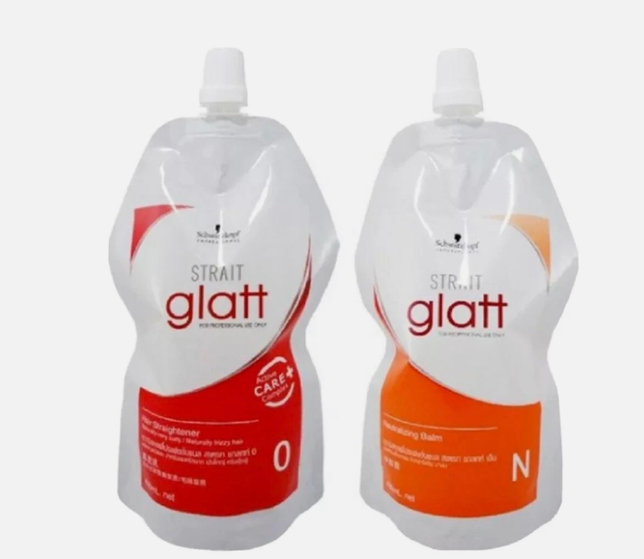 Schwarzkopf Glatt 0+N Strait Straightener Cream Natural Curly Frizzy Hair 400ml