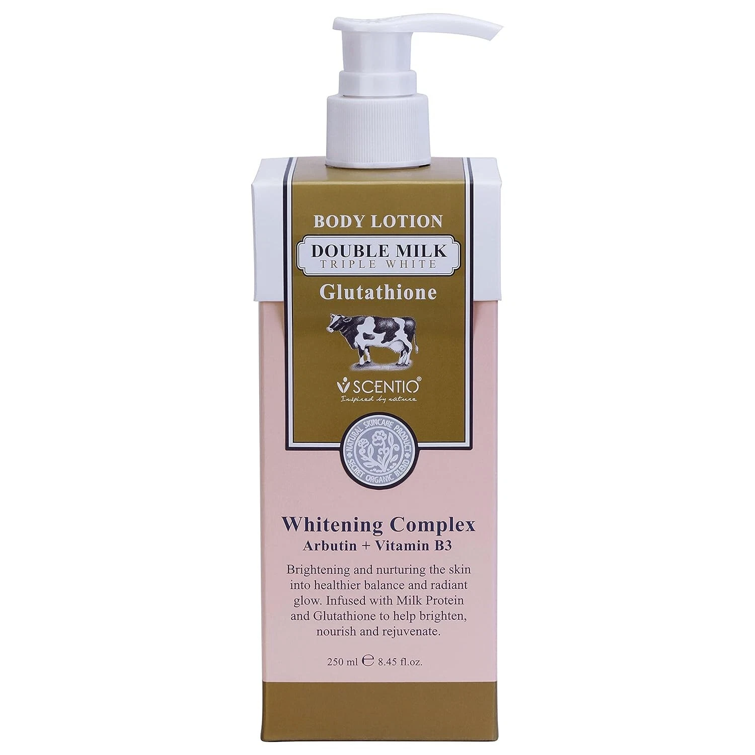 Scentio Organic Double Milk Triple Whitening Body Lotion With Gluthathione 250ml