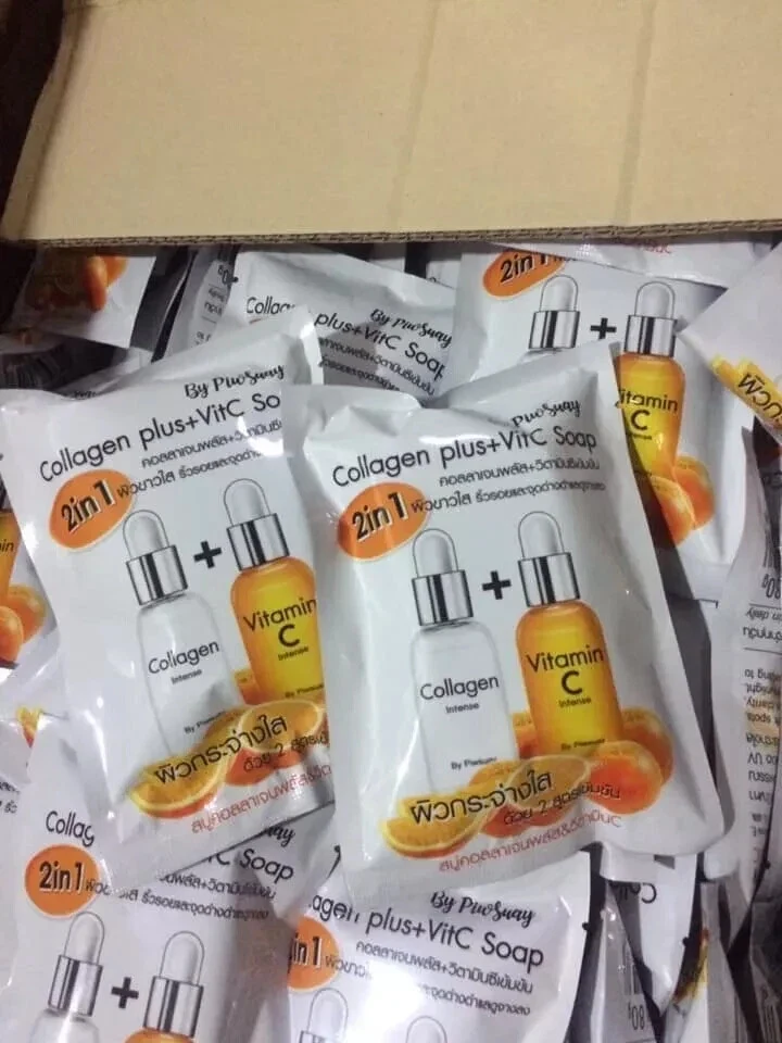 Piwsuay Collagen Plus VIT C Soap 2 in 1 Whitening Reduce Dark and Spots 80g thumbnail