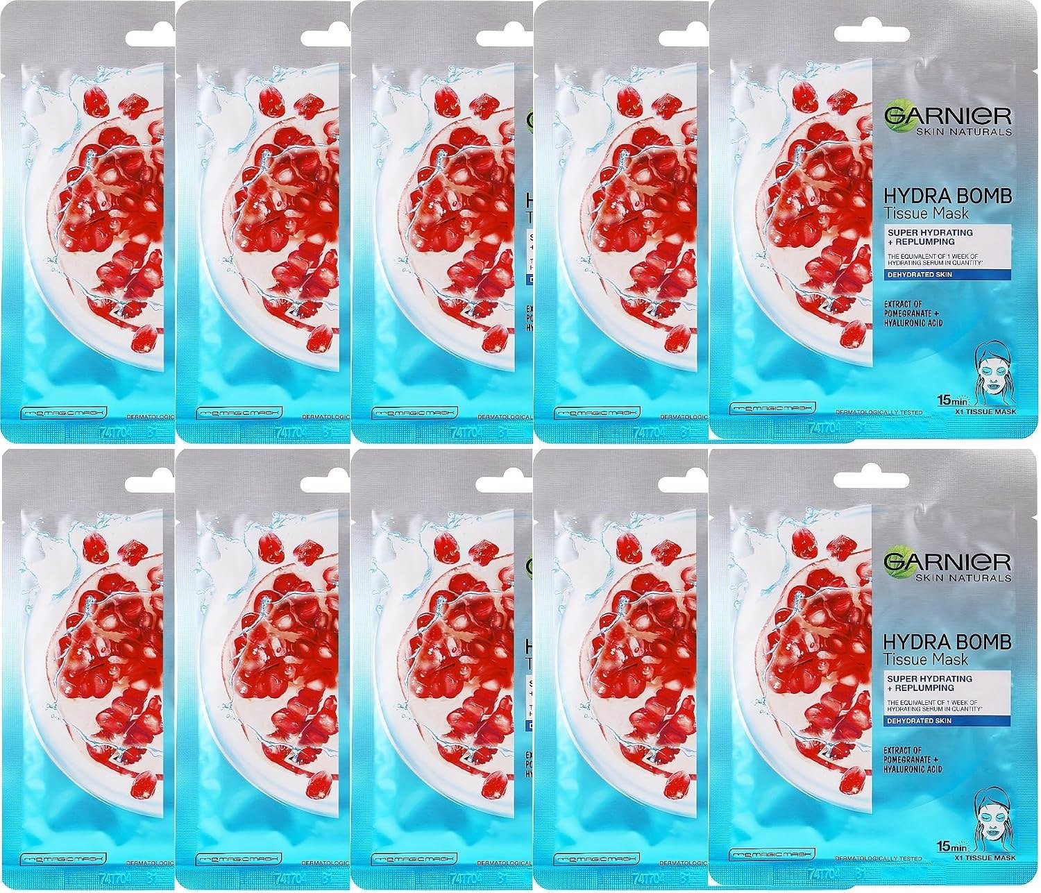Garnier SkinActive Hydra Bomb Super Moisturising and Replenishing Fabric Face Mask with Pomegranate and Hyaluronic Acid