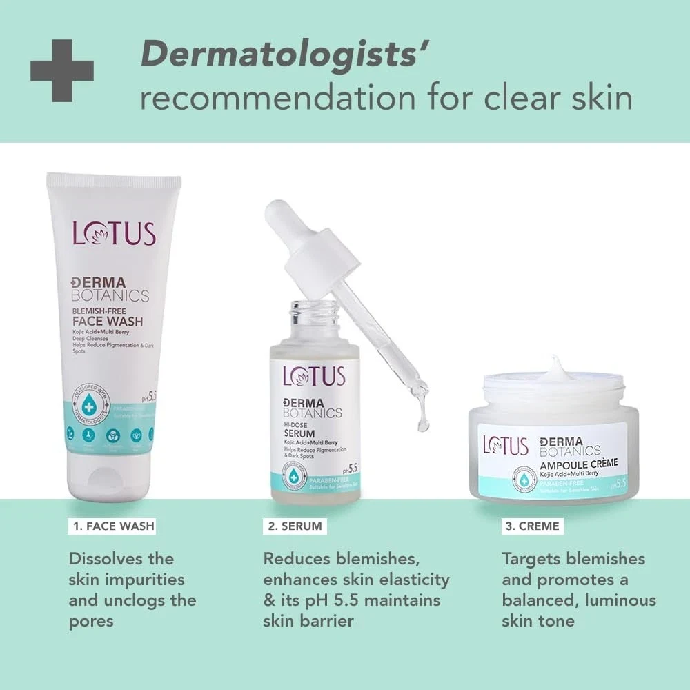 Lotus Herbals Dermabotanics Kojic Acid + Multi Berry Blemish Free Face Wash 100g thumbnail