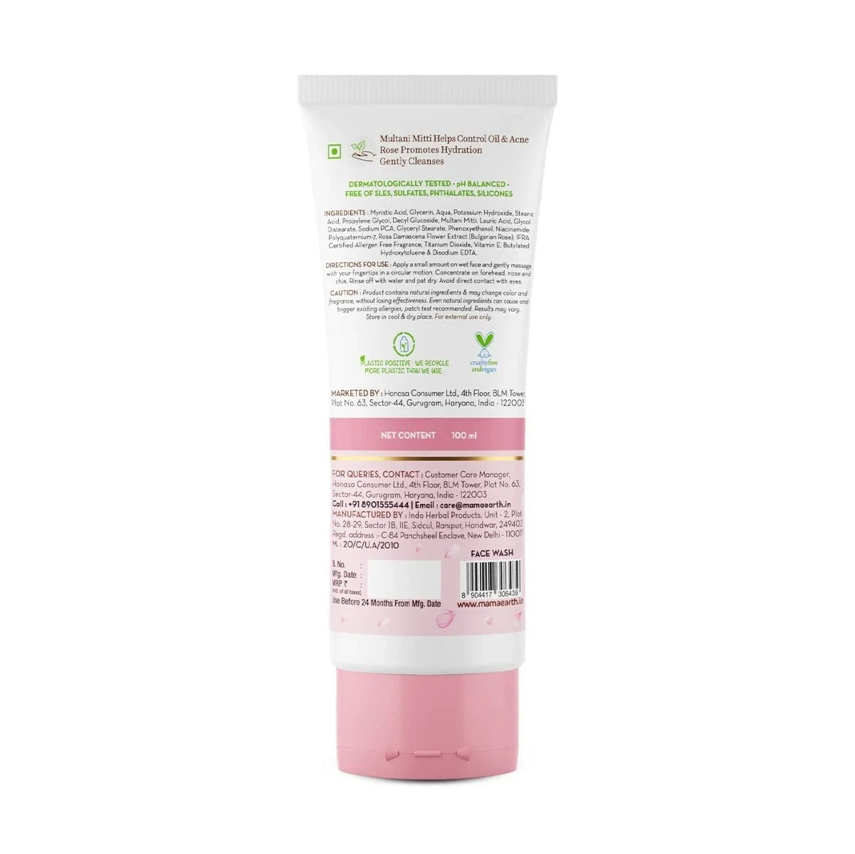 Mamaearth Multani Mitti Face Wash with Multani Mitti & Bulgarian Rose - 100ml thumbnail