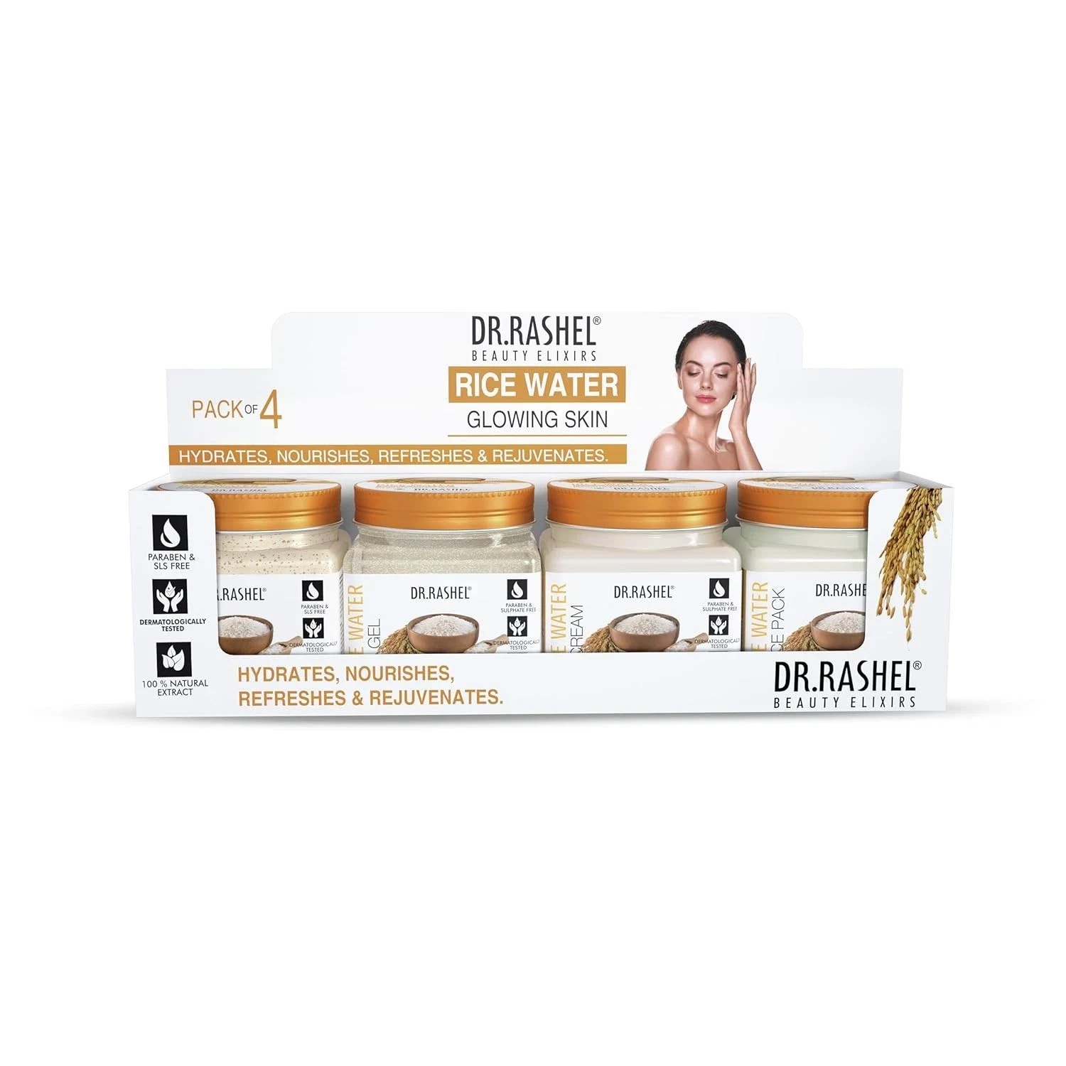 Dr. Rashel Rice Water Skincare Facial Kit For Hydrating and Nourishing Skin 1520g