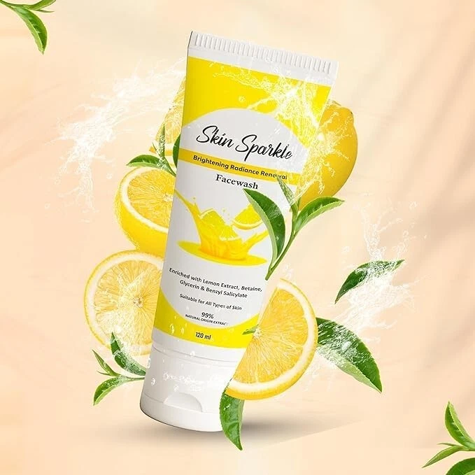 Skin Sparkle Lemon Face Wash With Lemon Extract,Betaine,Glycerin & Benzyl 120ml