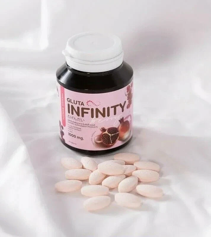 Gluta Infinity 1000mg Glutathione Rich Skin Whitening Vitamin C Zinc 30 Tablets thumbnail
