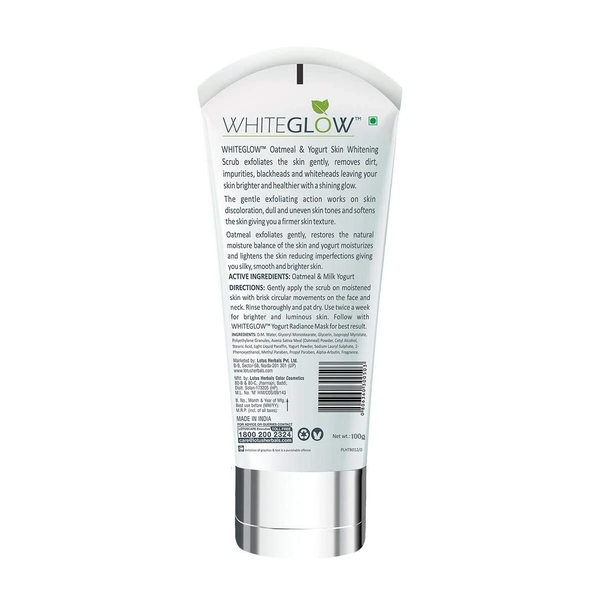 Lotus Herbals White Glow Oatmeal And Yogurt Skin Whitening Scrub, 100g thumbnail