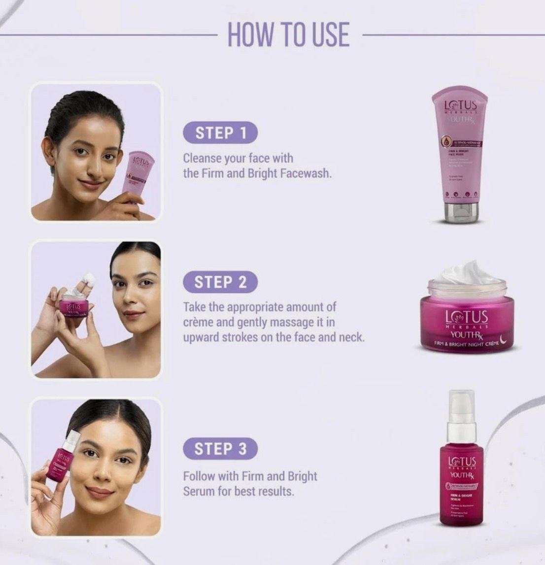 Lotus Herbals YouthRx Firm & Bright Night Cream Anti Ageing & Brightening 50g thumbnail