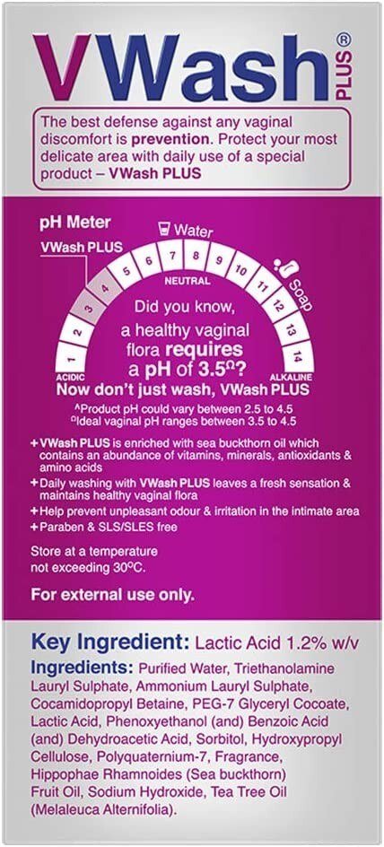 Vwash Plus Expert Intimate Hygiene with Tea Tree Oil for pH Balance thumbnail