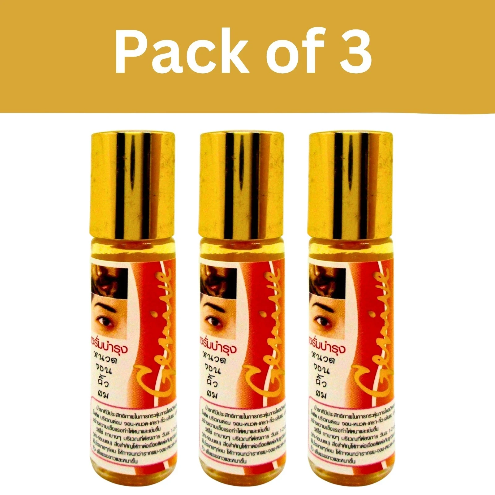 GENIVE Hair Growth Serum For BEARD MOUSTACHE EYEBROWS & SIDEBURNS 3X10ml