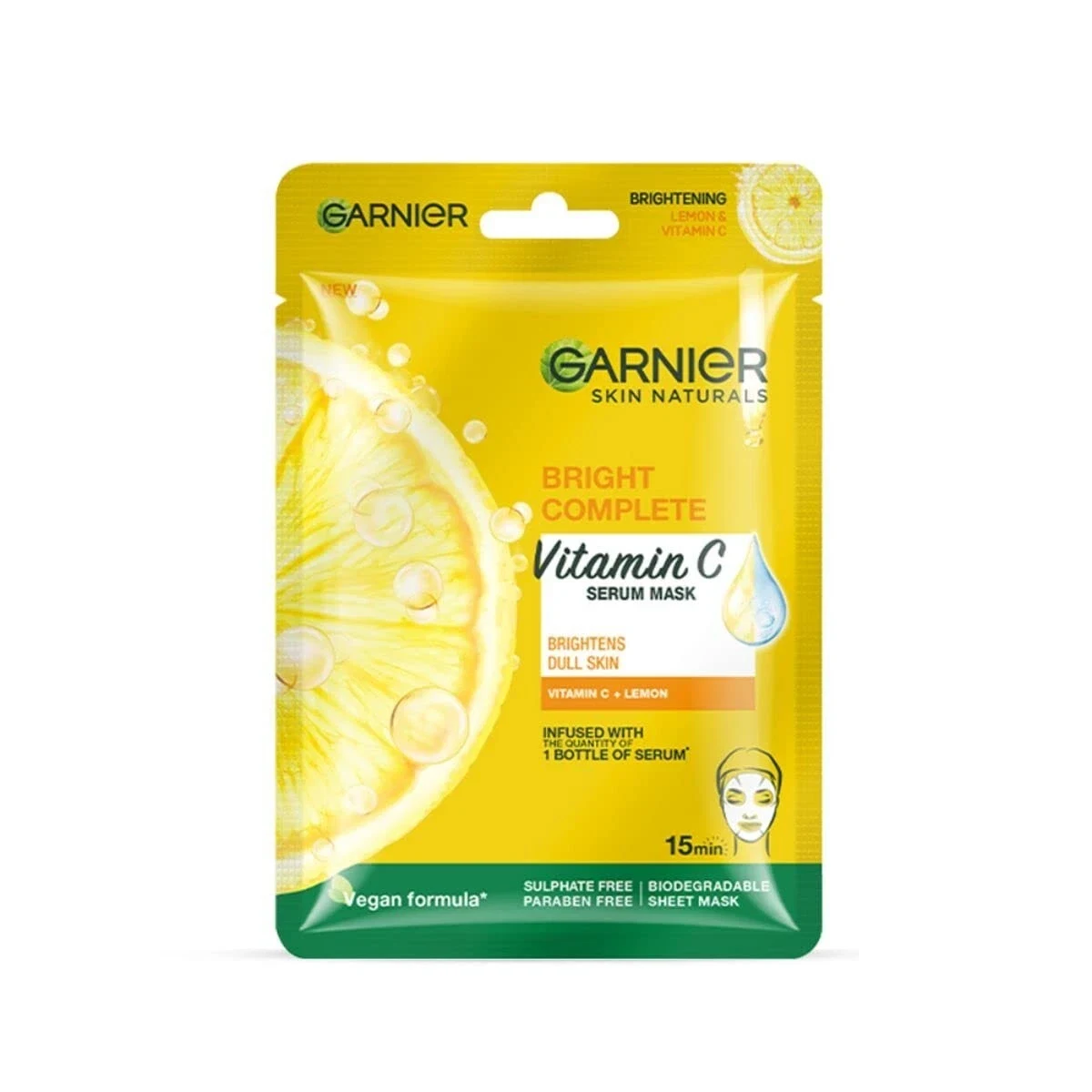 Garnier Skin Naturals Vitamin C Serum Sheet Mask For Acne & Dark Spots Skin 28g thumbnail