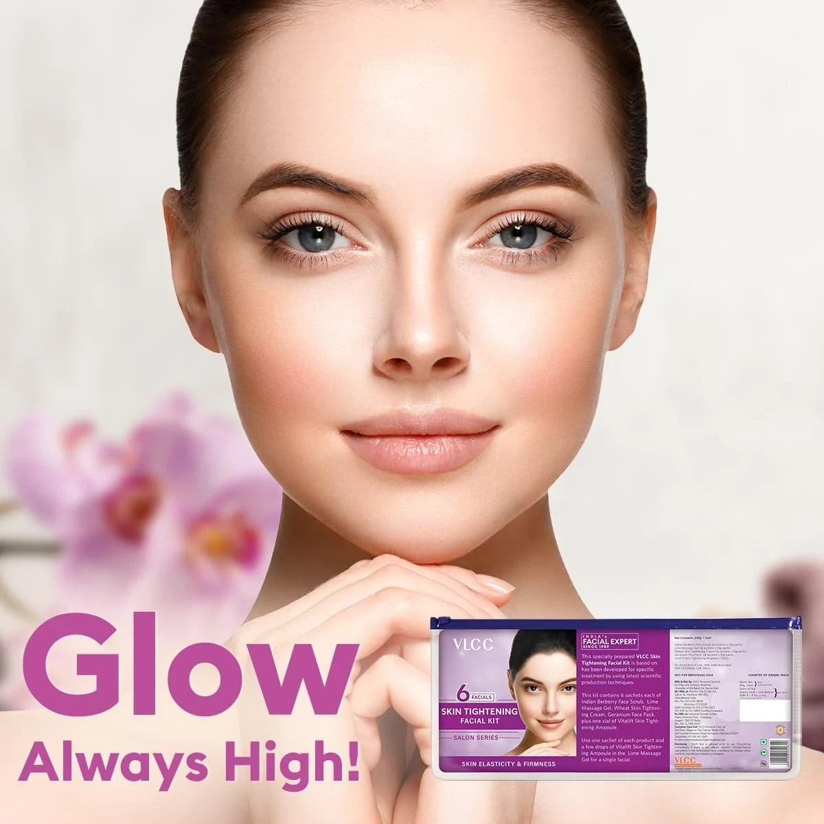 VLCC Skin Tightening Facial Kit 6 Uses Tightens & Firms Skin Youthful Glow 240ml thumbnail