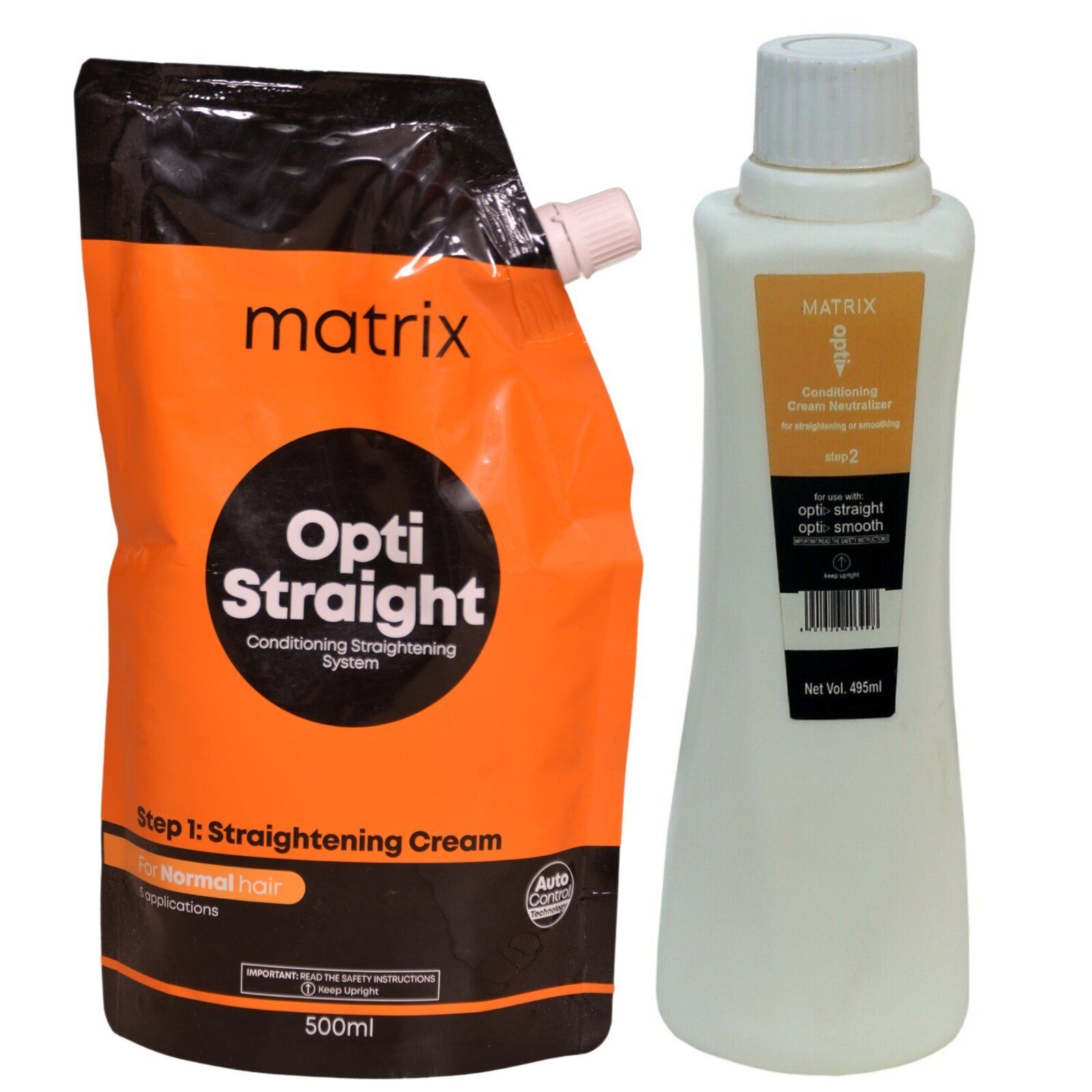 MATRIX Opti. Straightening Cream 500ml for Normal Hair & Neutralizer 500ml