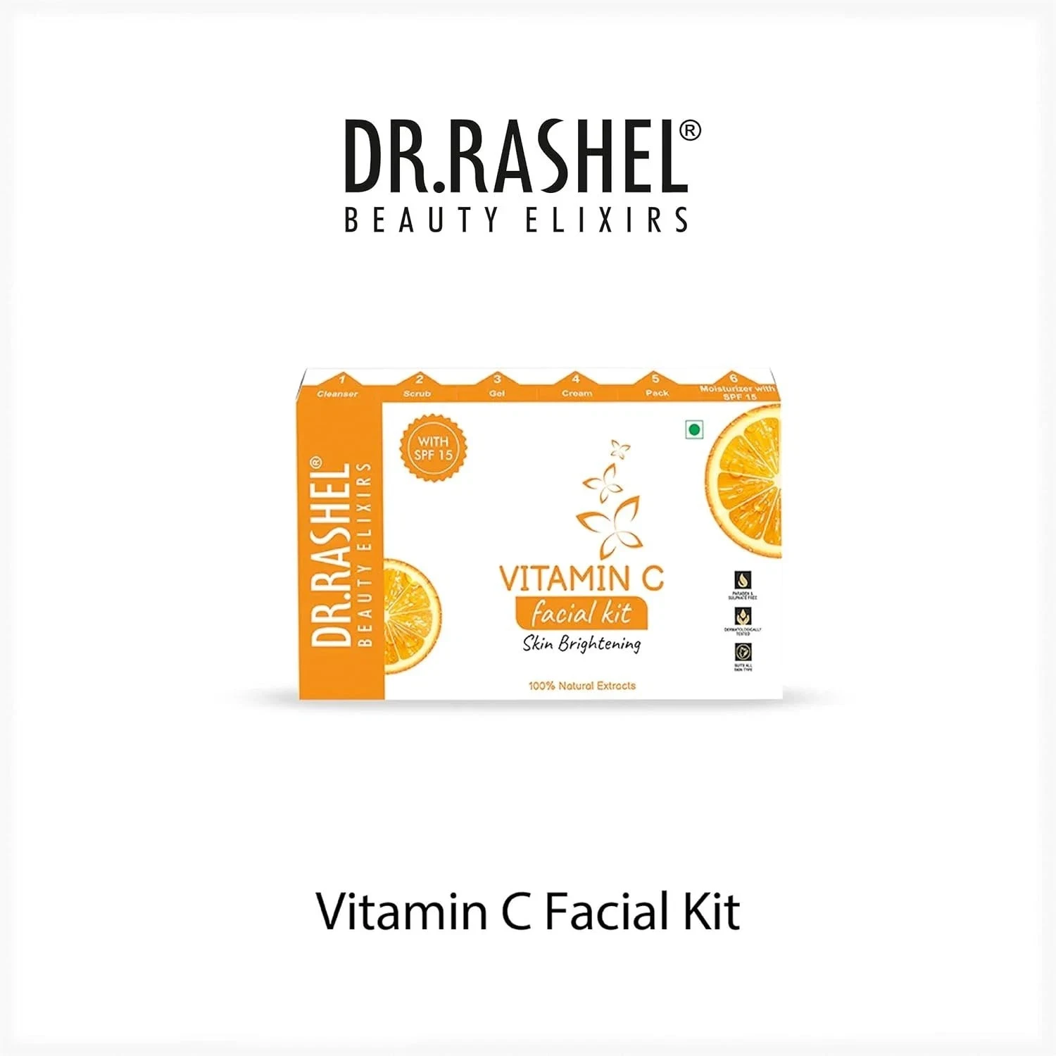 DR.RASHEL Vitamin C Facial Kit For Glowing Skin Parlour Like Shine at Home- 140g thumbnail