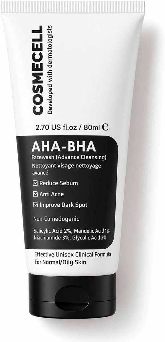 Cosmecell AHA BHA Facewash for Oily and Acne-Prone Skin