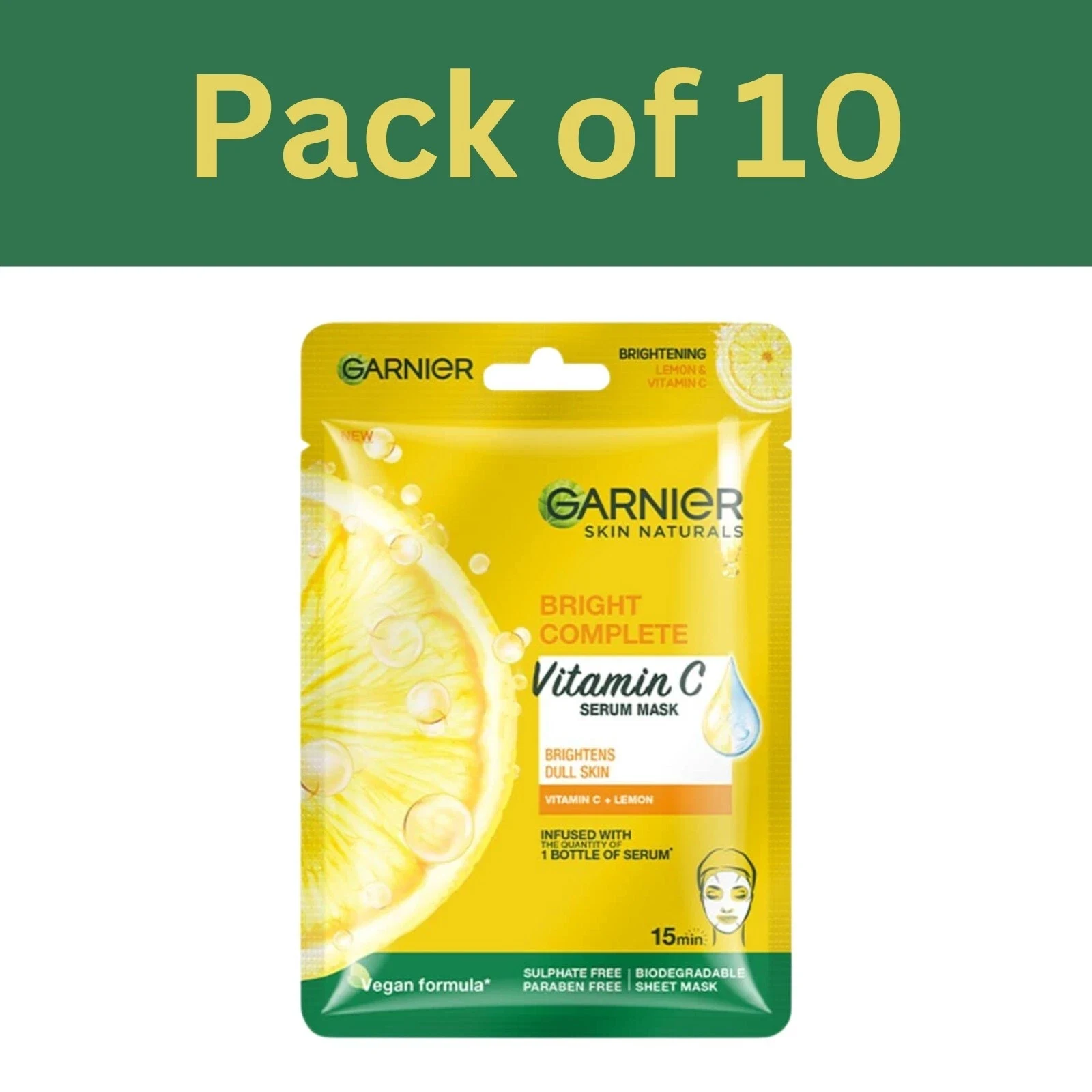 Garnier Skin Naturals Vitamin C Serum Sheet Mask For Acne & Dark Spots Skin 28g thumbnail