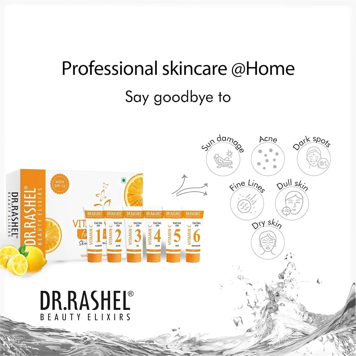 DR.RASHEL Vitamin C Facial Kit For Glowing Skin Parlour Like Shine at Home- 140g thumbnail