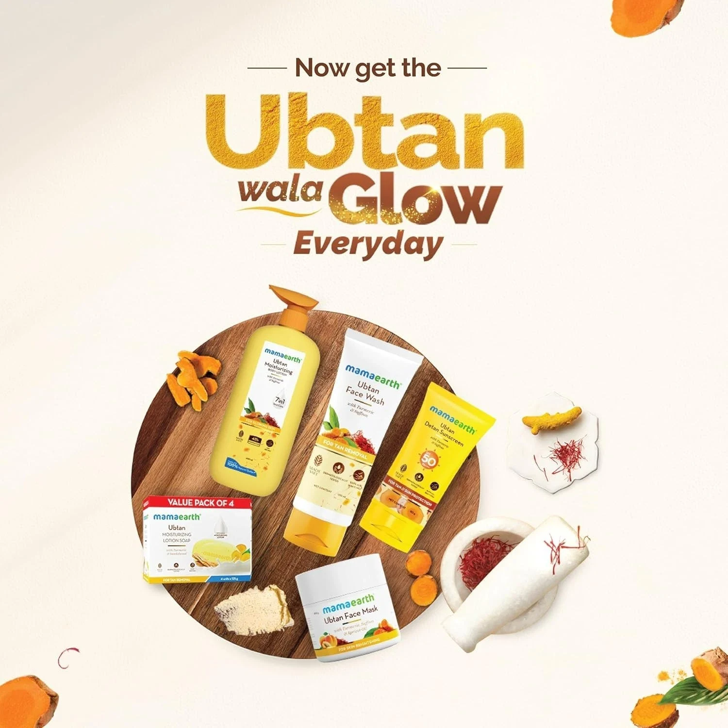 Mamaearth Ubtan Natural Face Wash for Dry Skin with Turmeric & Saffron 100ml thumbnail