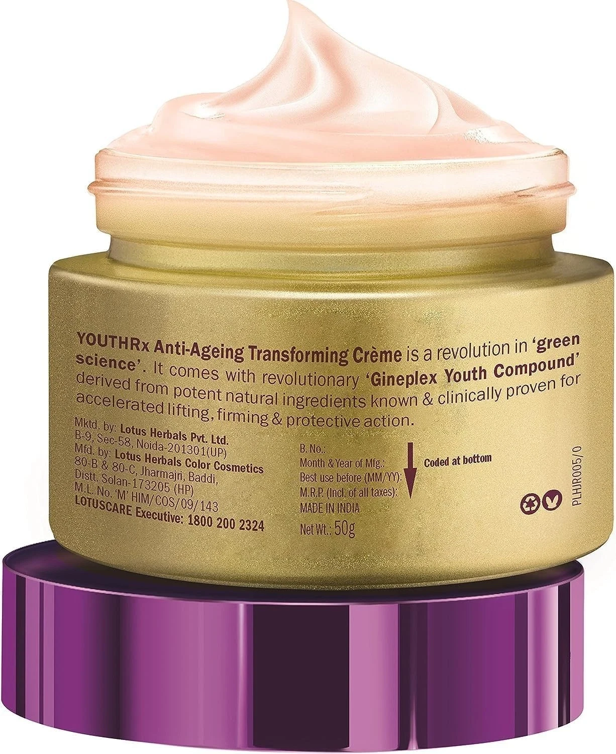 Lotus Herbals Youth Rx Anti-Aging Skin Care Transforming Cream SPF 25 Pa +++ 50g thumbnail