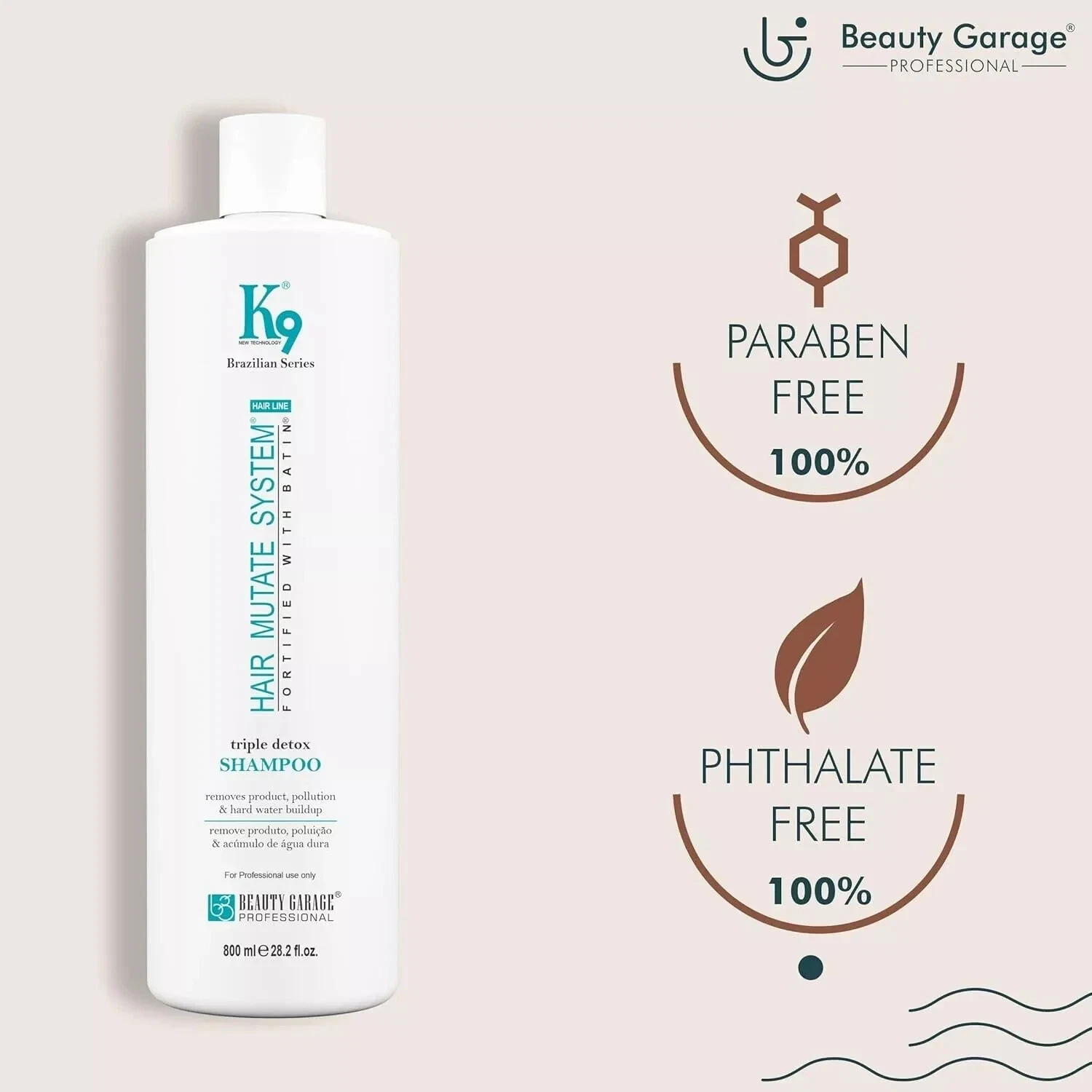 Beauty Garage K9 Triple Detox Shampoo, Hair Mutate System, Paraben Free 800ml thumbnail
