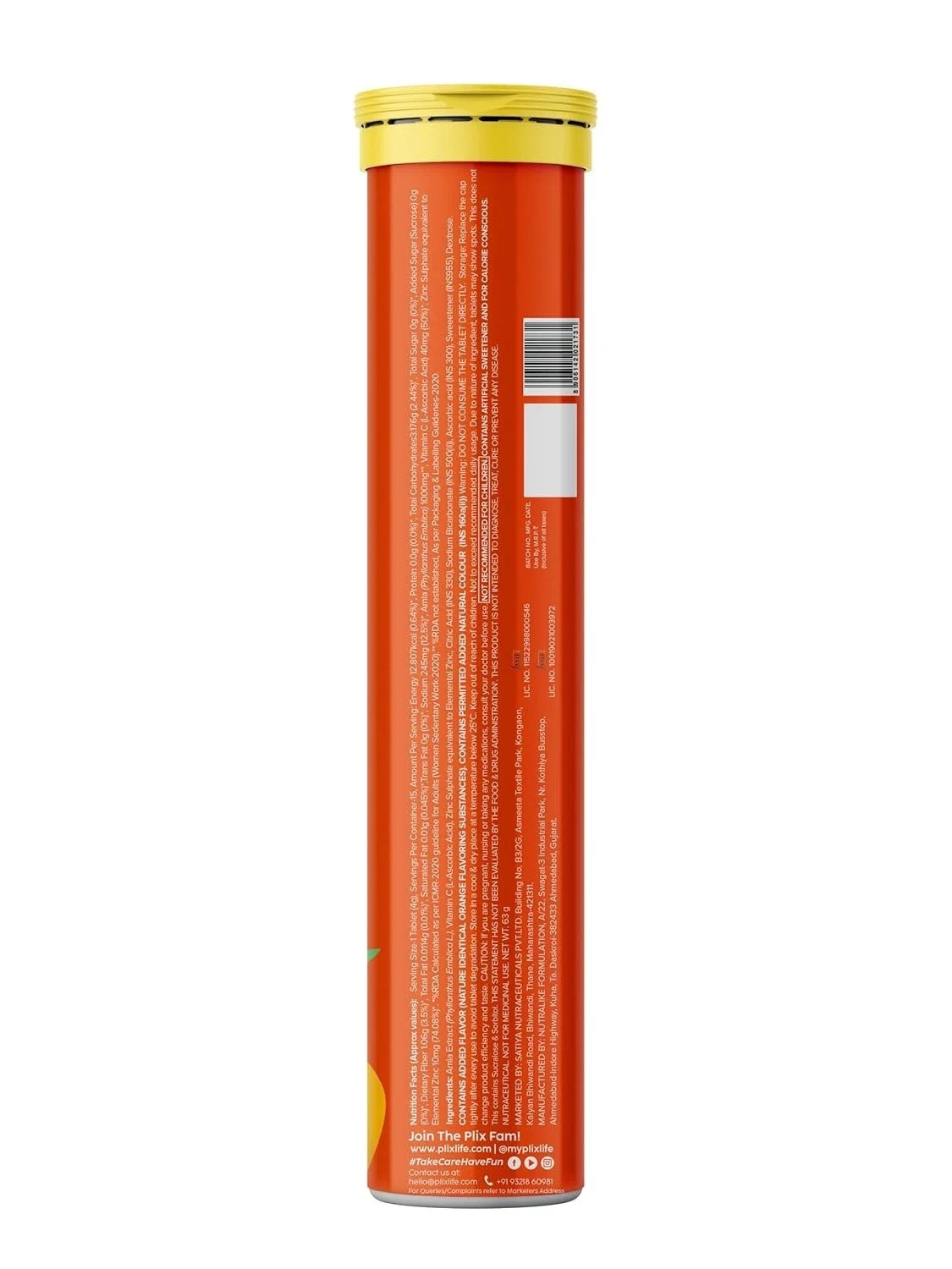 PLIX Vitamin C Immunity Booster Effervescent Tab Helps Improve Energy Mood 15Tab thumbnail