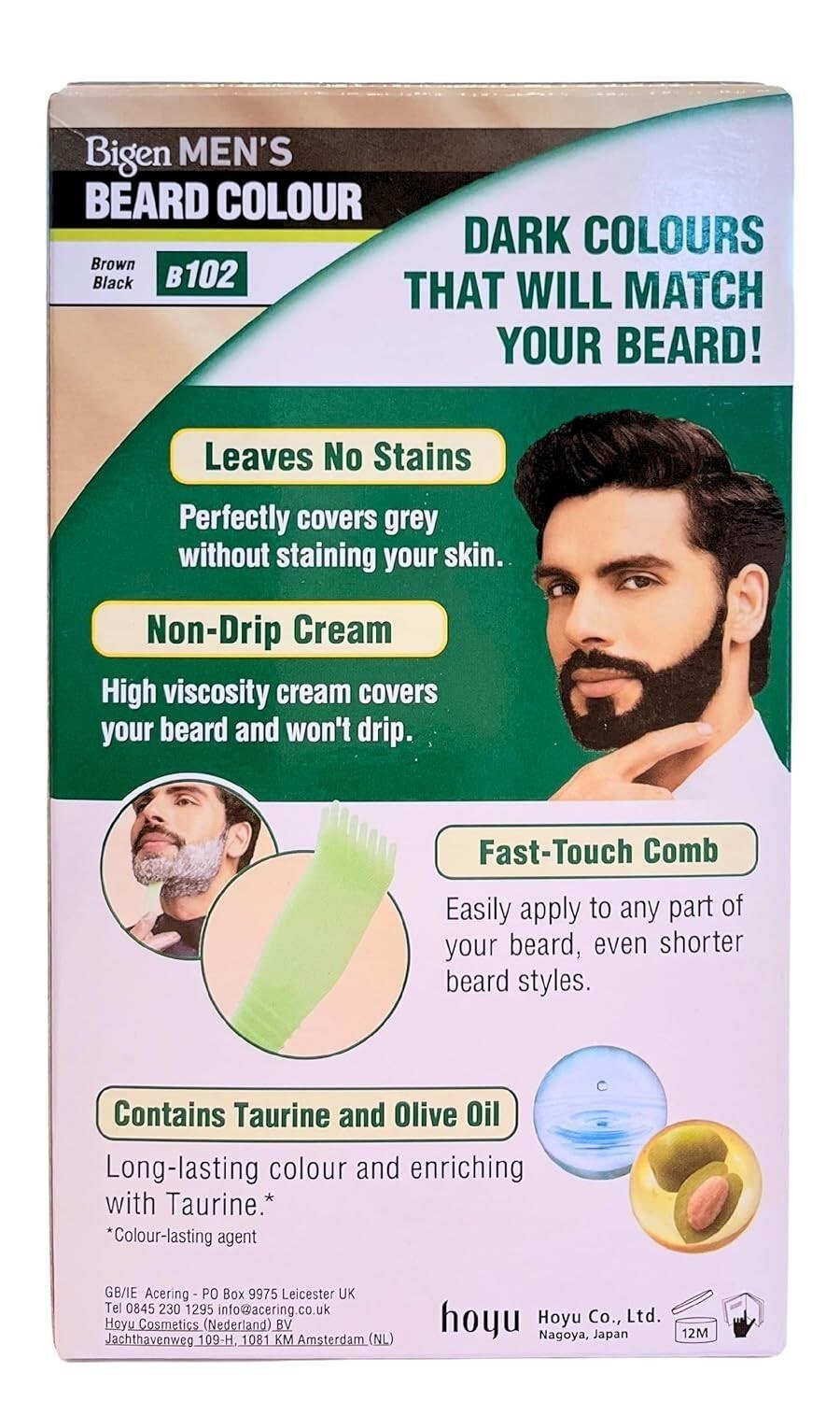 Bigen Mens Beard Colour Brownish Black B102 With Aloe Extract And Olive Oils thumbnail