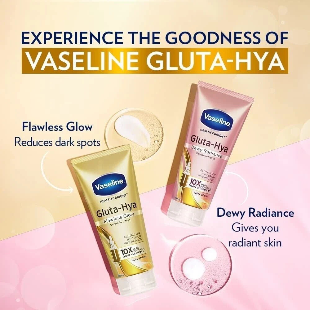 Vaseline GlutaGlow-Hya Dewy Radiance & Gluta-Hya Flawless Glow Serum 200+200ml thumbnail