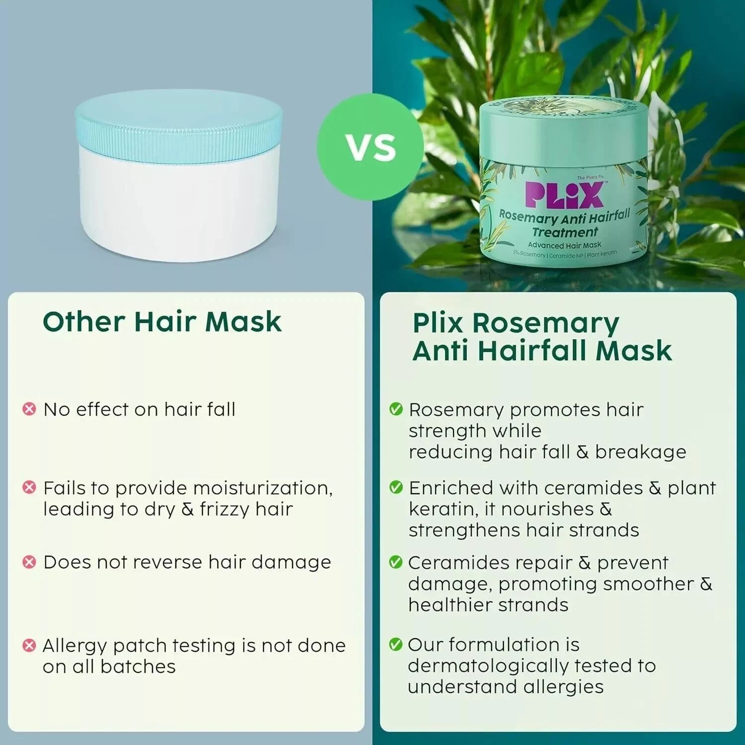 Plix Rosemary Anti-Hair Fall Treatment Advanced Hair Mask For Hairs 200ml thumbnail