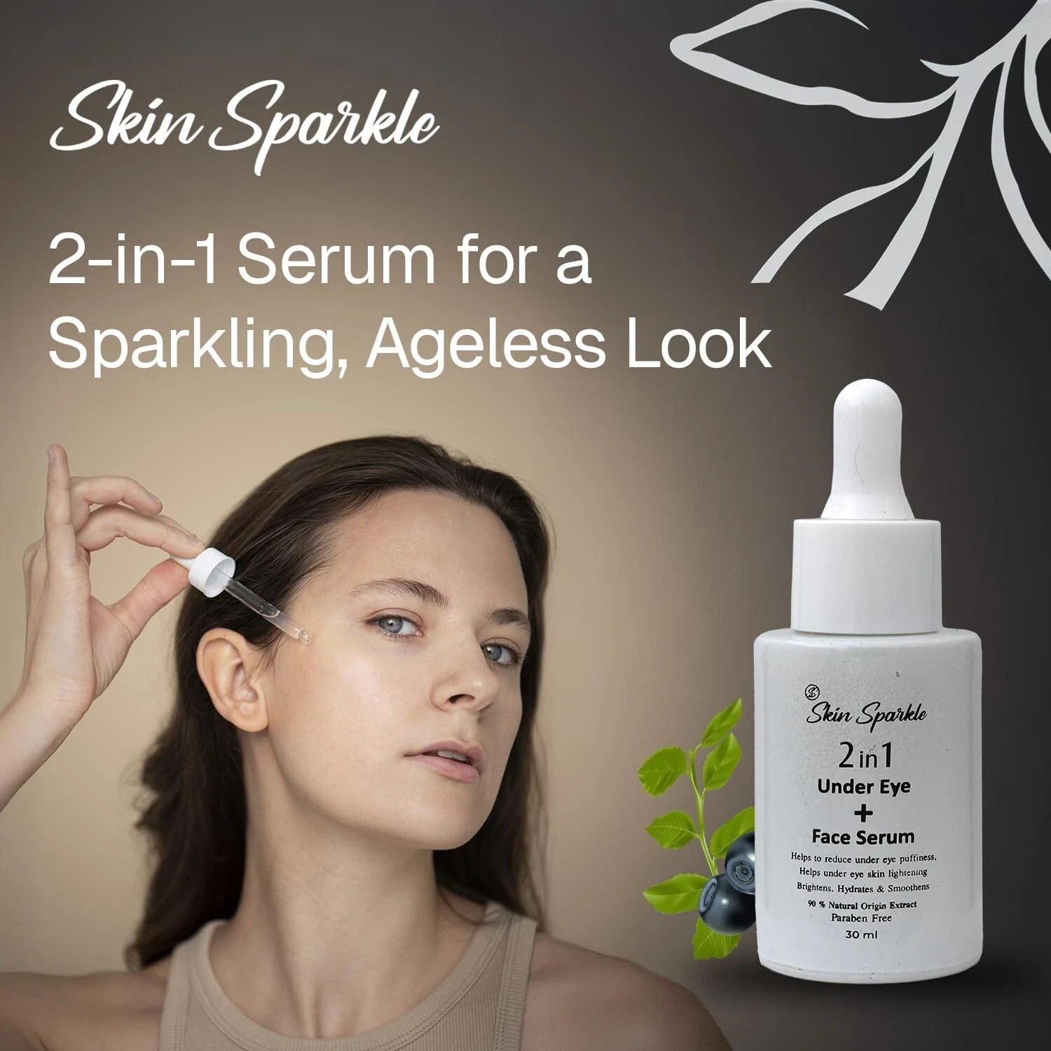 Skin Sparkle 2-in-1 Under Eye + Face Serum Reduces Dark Circles, Puffiness 30ml thumbnail