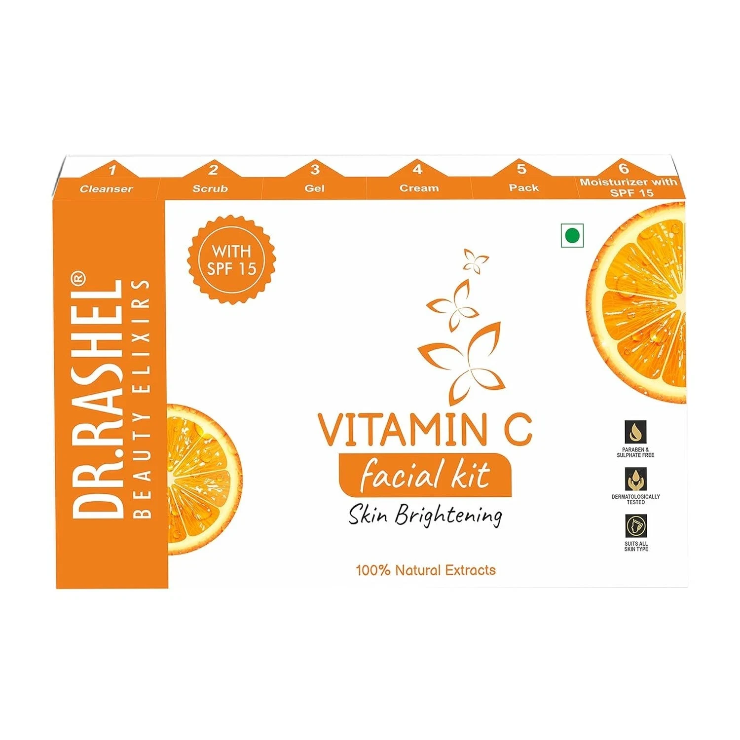 DR.RASHEL Vitamin C Facial Kit For Glowing Skin Parlour Like Shine at Home- 140g thumbnail