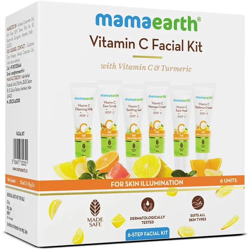 Mamaearth Vitamin C Facial Kit with Vitamin C & Turmeric Skin Illumination 60g