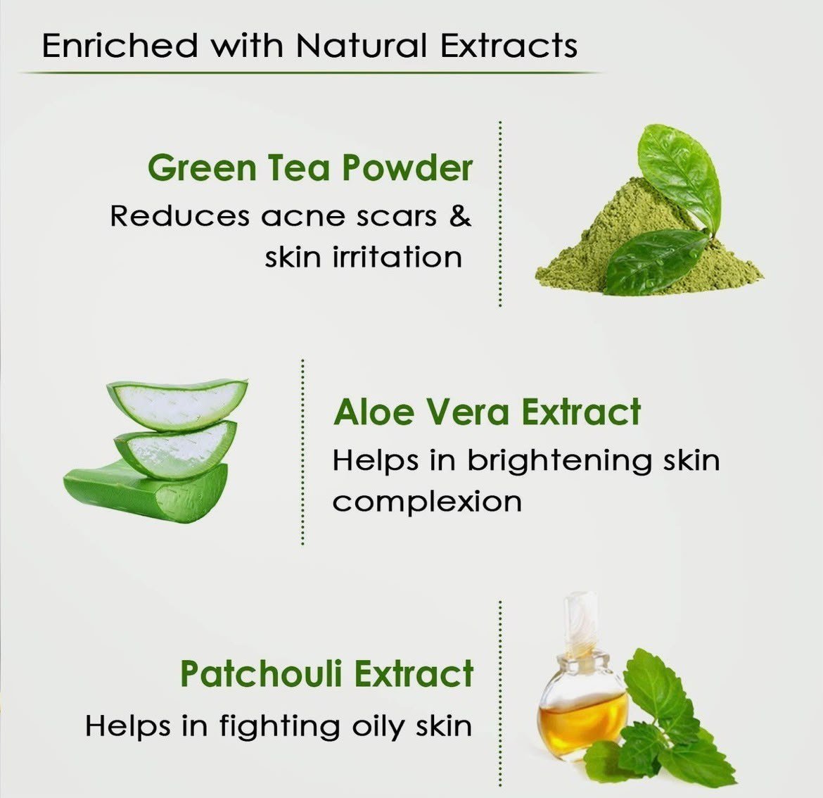 NutriGlow Green Tea Facial Kit 5-Pieces Skin Care Set For Deep Cleansing 250gm thumbnail