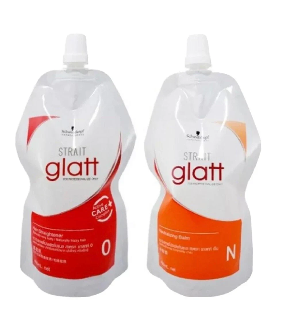 Schwarzkopf Glatt 0+N Strait Straightener Cream Natural Curly Frizzy Hair 400m