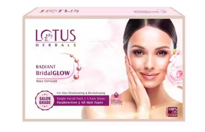 Lotus Herbals Radiant BridalGLOW Rose Gold Skin Illuminating Facial Kit 57g
