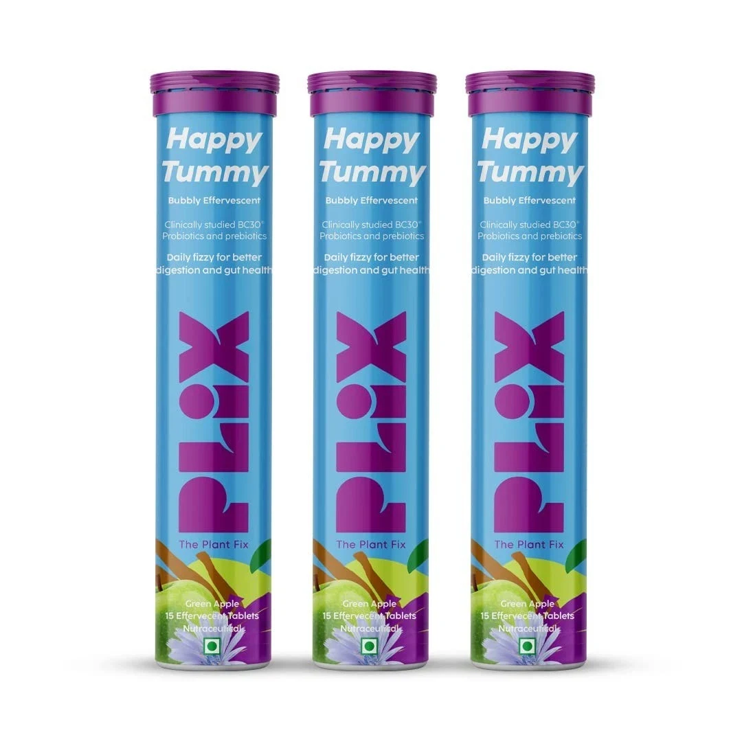 Share PLIX Happy Tummy Tablets For Good Gut Health, Digestion, Metabolism 45 Tablets