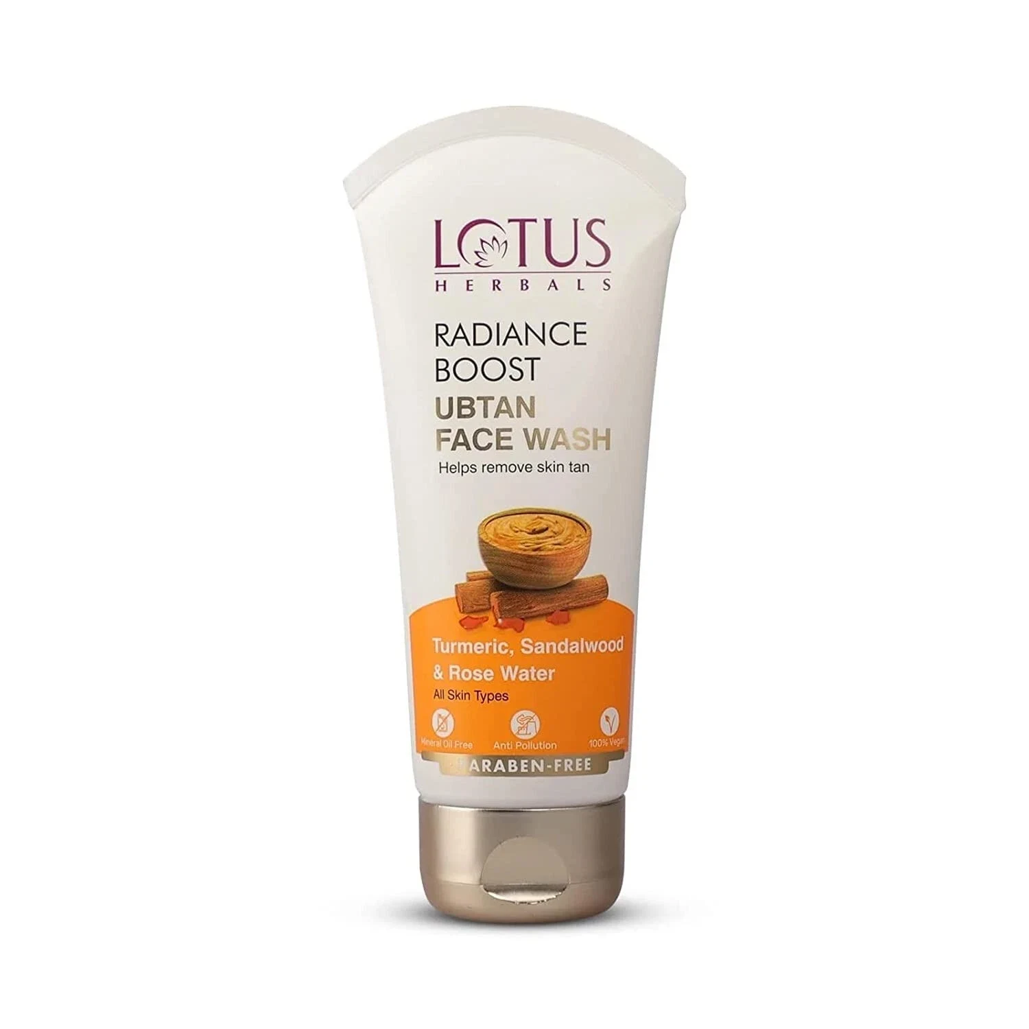 Lotus Herbals Radiance Boost Ubtan Face Cream SPF 20 Face Wash Turmeric 100g thumbnail