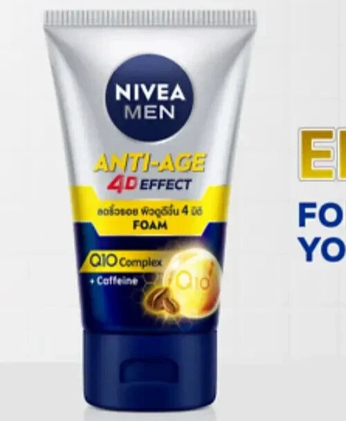 Nivea Men Anti Aging Q10 Wrinkle Repair Face Cleanser Foam 4D 10 in 1 100g thumbnail