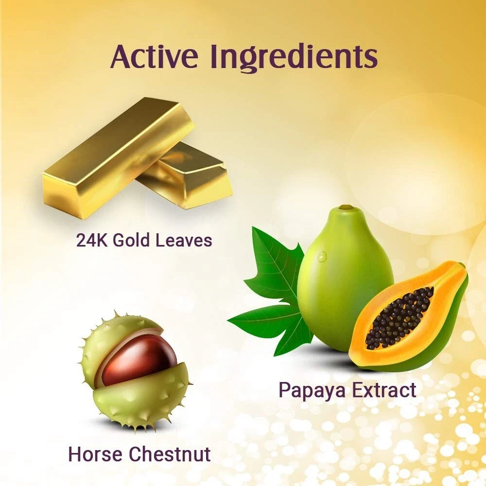 Lotus Herbals Radiant Gold Facial Kit for instant glow with 24K Gold 37gX4 Kits thumbnail