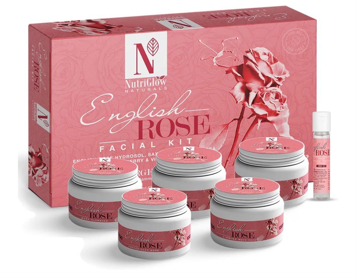 NUTRIGLOW Natural's English Rose Hydrosol Facial Kit (8.5 OZ + 0.3 FlOz) 250gm + 10ml thumbnail
